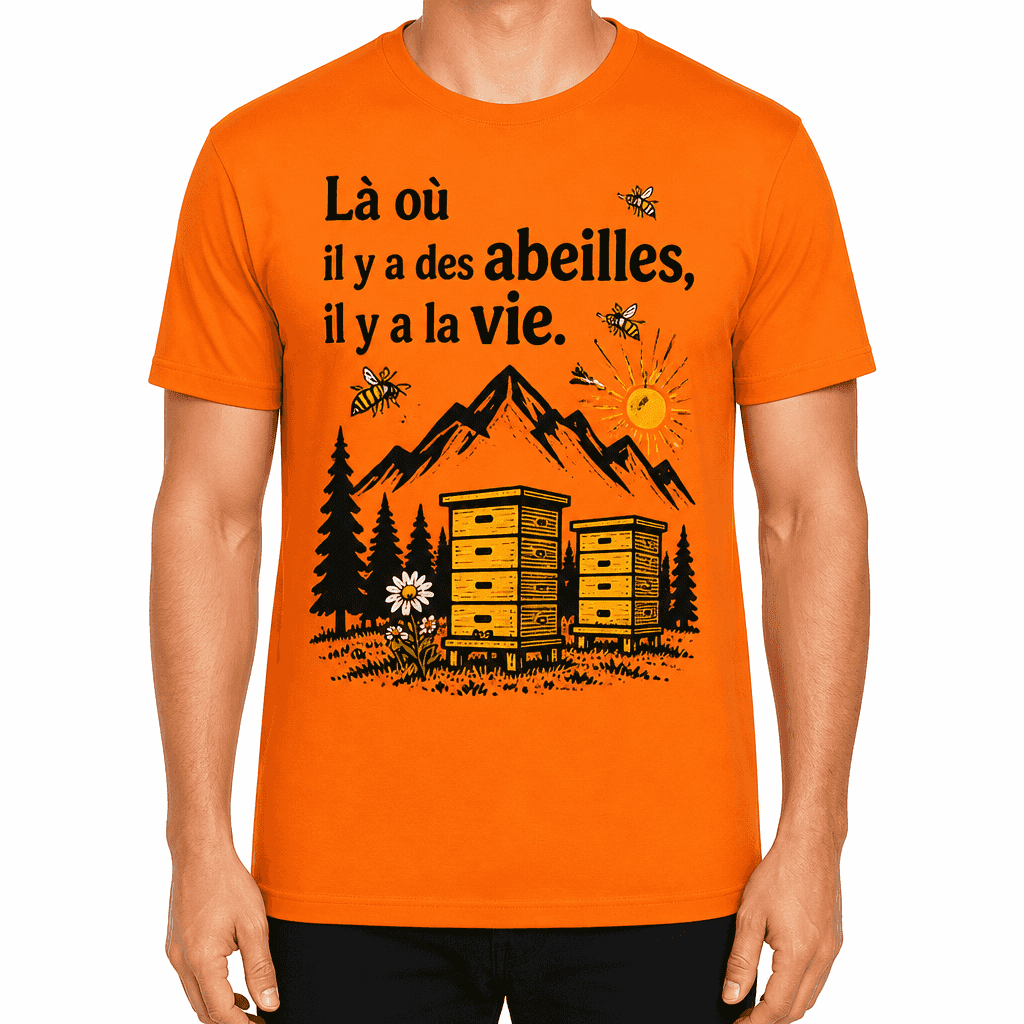 T-shirt apiculteur – Là où il y a des abeilles, il y a la vie.