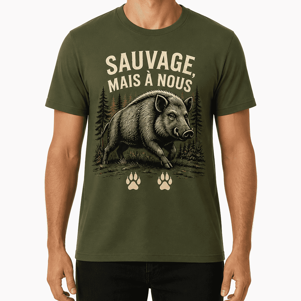 T-shirt chasseur – Sauvage, mais à nous