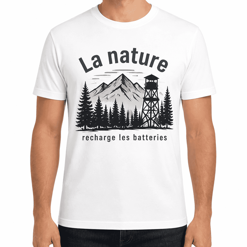 T-shirt chasseur – La nature recharge les batteries