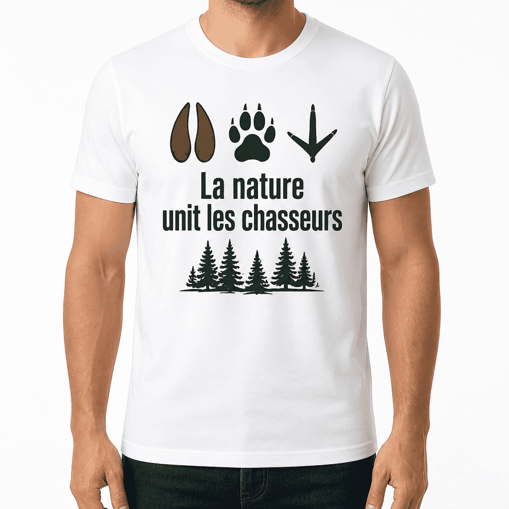 T-shirt chasseur – La nature unit les chasseurs
