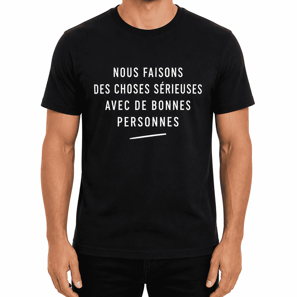 T-shirt pour collègue – NOUS FAISONS DES CHOSES SÉRIEUSES AVEC DE BONNES PERSONNES