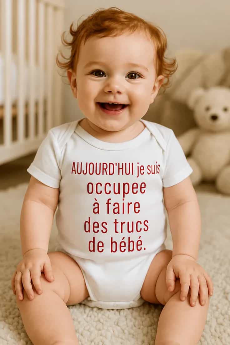 Body bébé drôle AUJOURD'HUI je suis occupée à faire