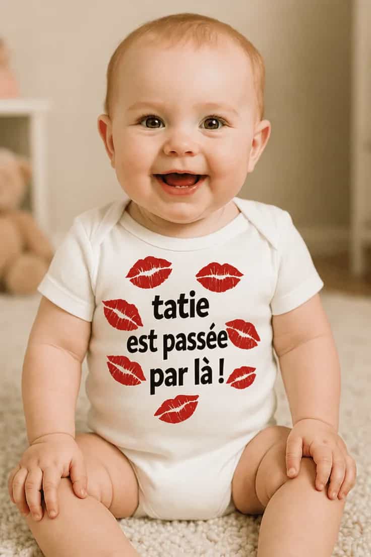 Body bébé Tatie est passée avec inscription au choix