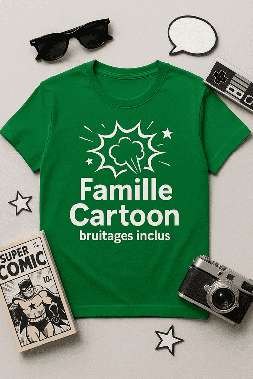 T-shirt Famille Cartoon : bruitages inclus