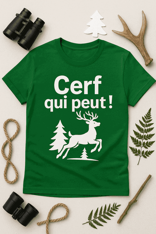 T-shirt fun - Cerf qui peut !