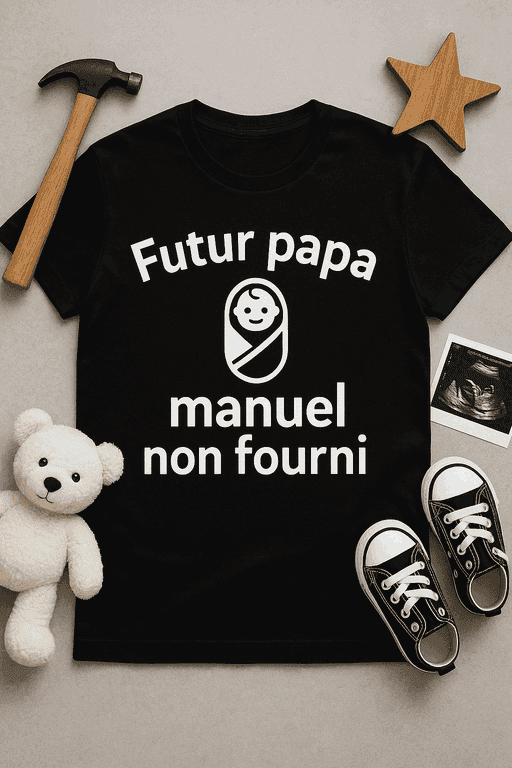 T-shirt Futur Papa : Manuel Non Fourni