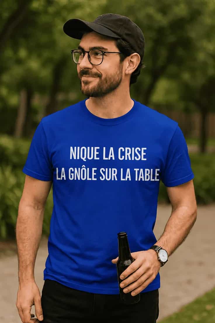 T-shirt humoristique Crise et gnôle - NIQUE LA CRISE
