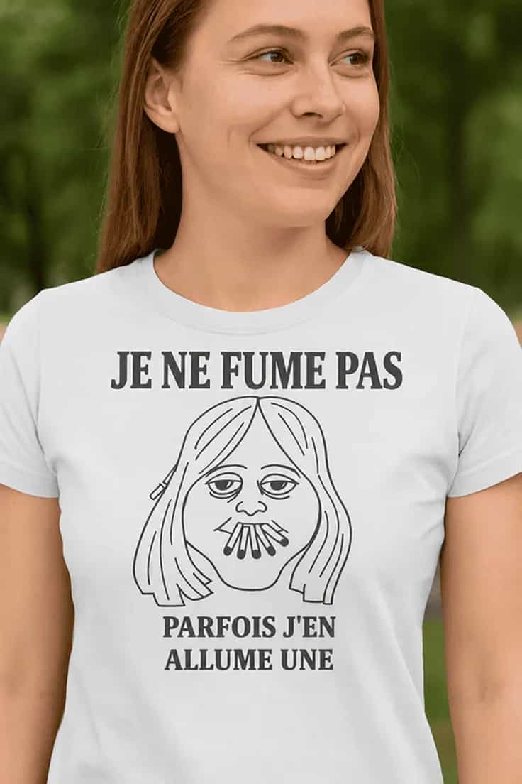 T-shirt humoristique Je ne fume pas – JE NE FUME PAS