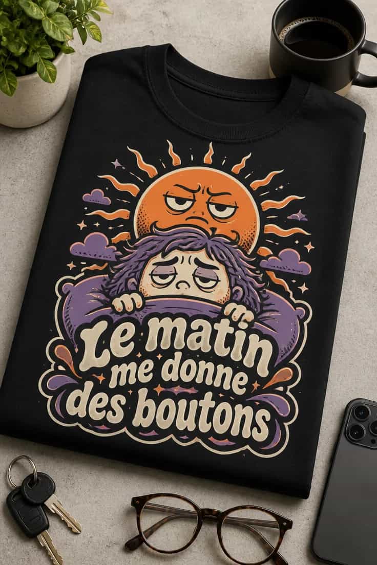 T-shirt Le matin me donne des boutons