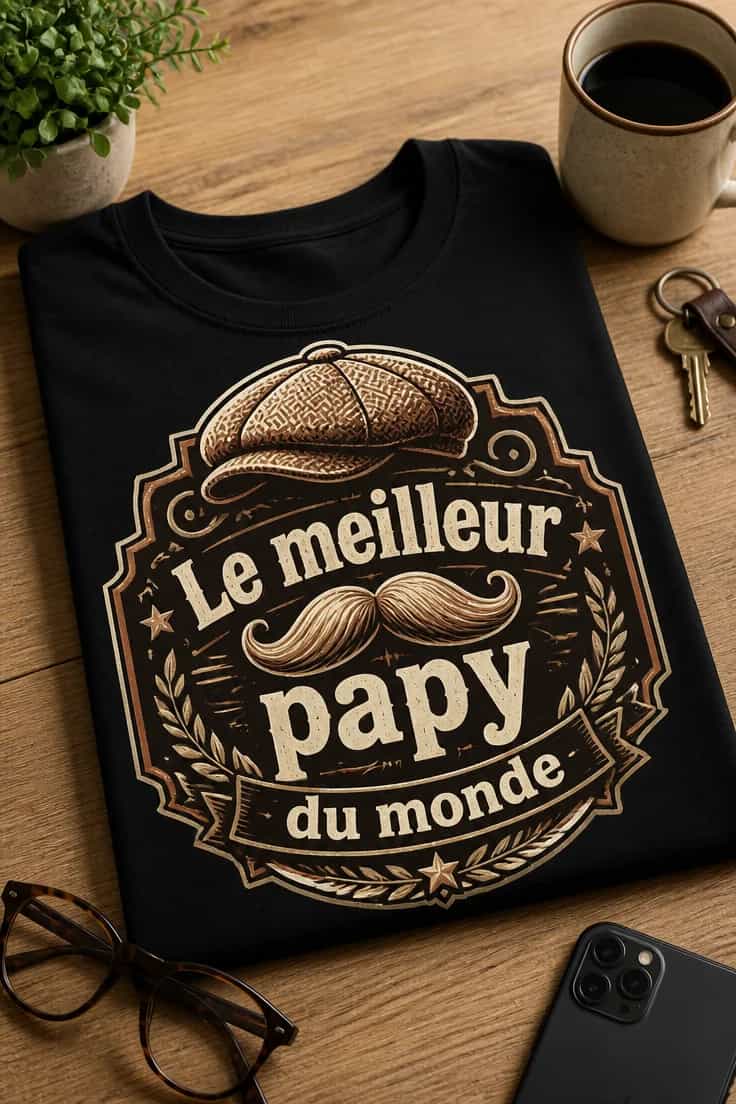 T-shirt papy personnalisé Le meilleur papy du monde