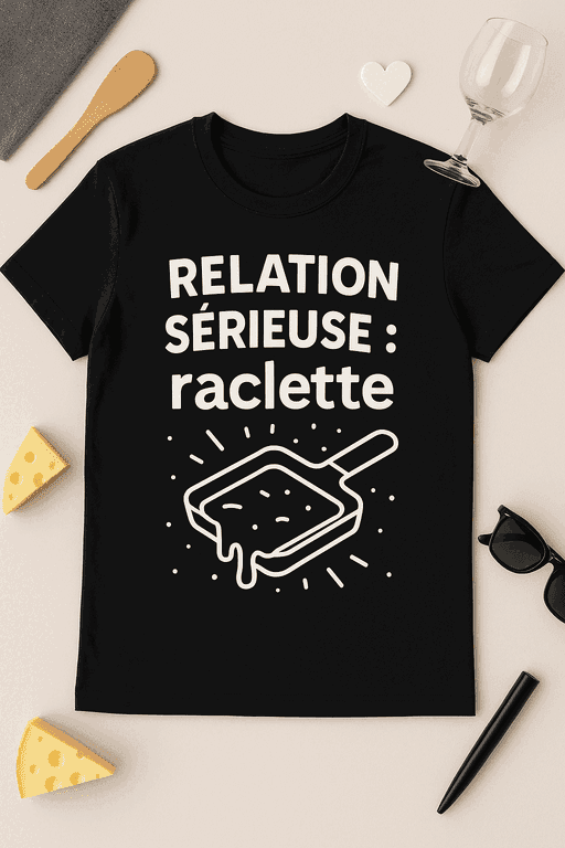T-shirt Relation sérieuse : raclette