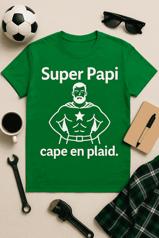 T-shirt Super Papi : Cape en plaid