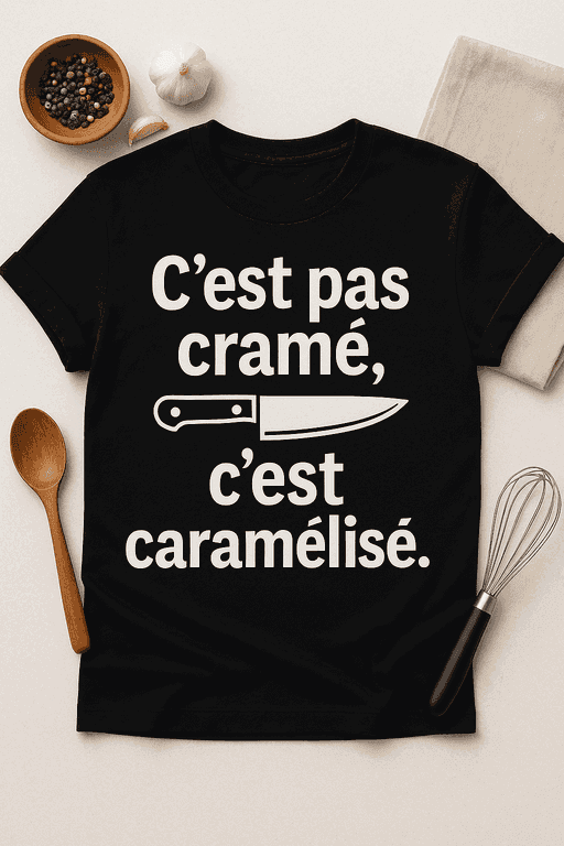 T-shirt "C’est pas cramé, c’est caramélisé"