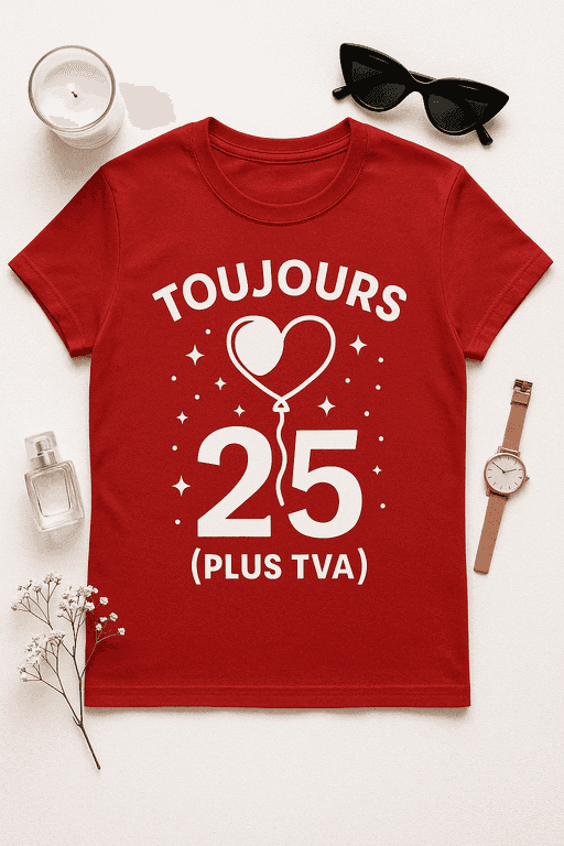 T-shirt "Toujours 25 (plus TVA)"