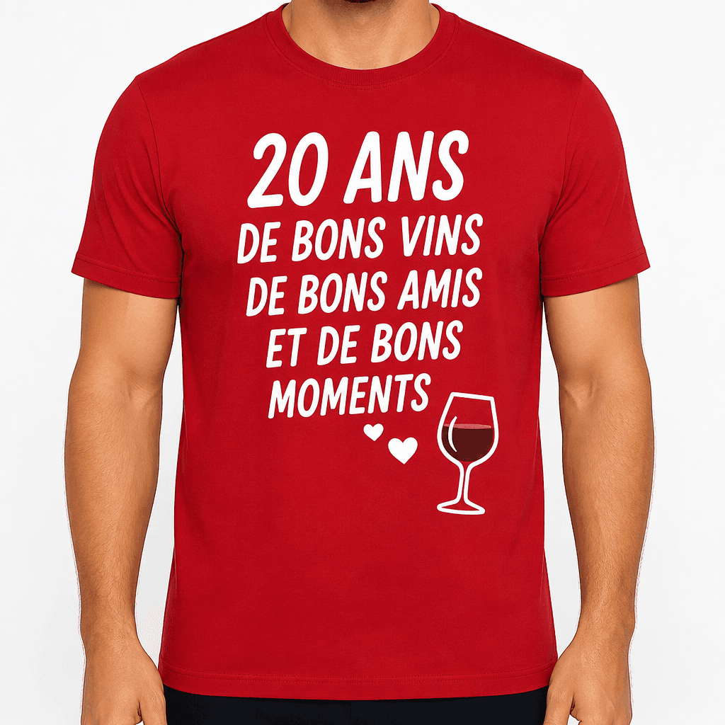 T-shirt 20 ans – 20 ans de bons vins de bons amis et de bons moments
