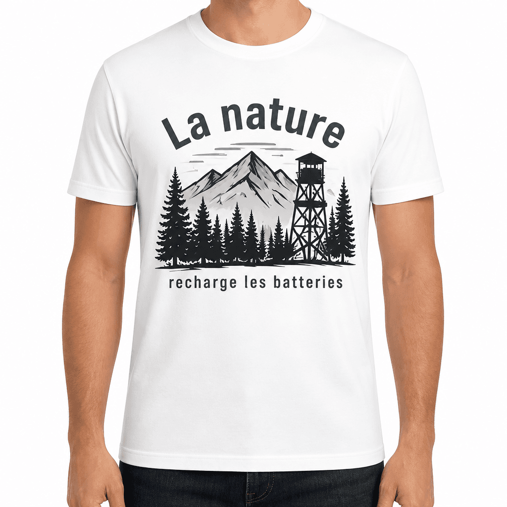 T-shirt chasseur – La nature recharge les batteries