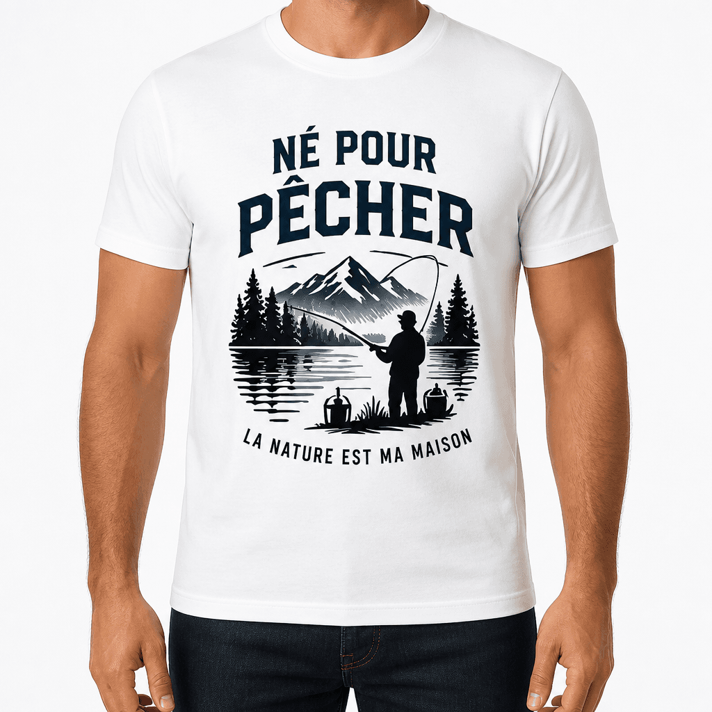 T-shirt de pêcheur – NÉ POUR PÊCHER