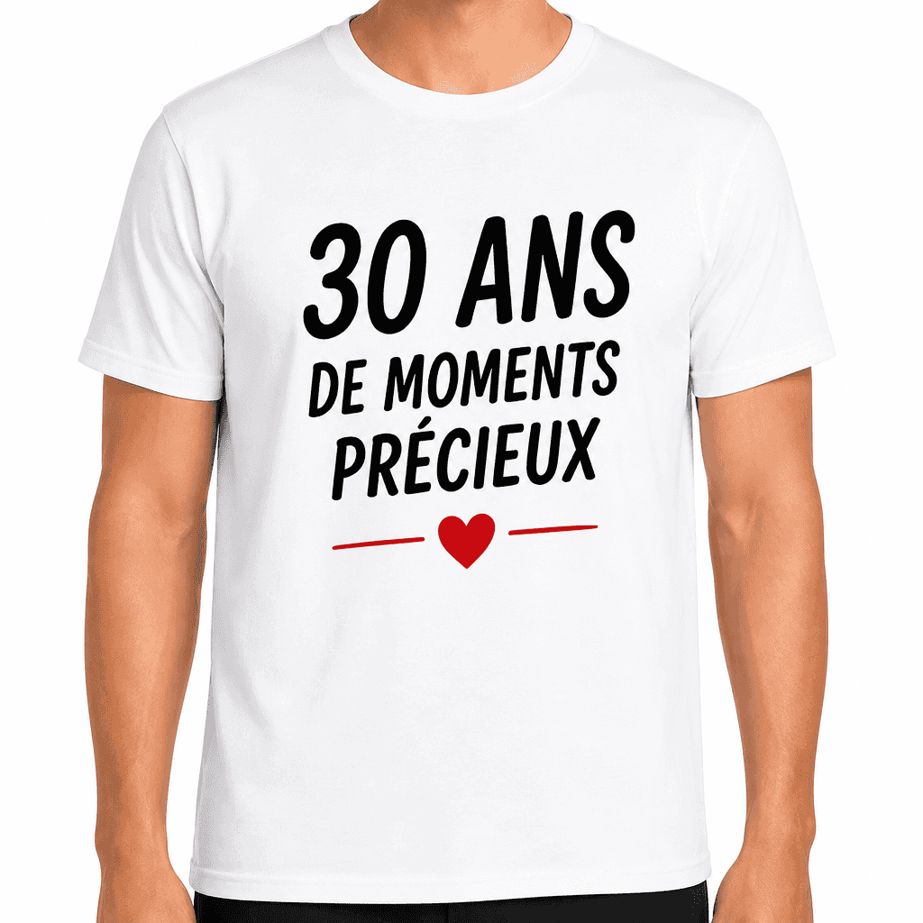T-shirt 30 ans â 30 ans de moments prĂ©cieux