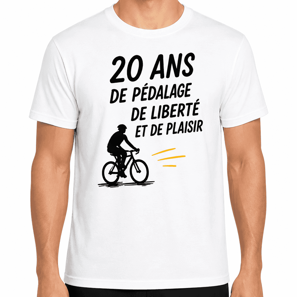 T-shirt 20 ans â 20 ans de pĂ©dalage de libertĂ© et de plaisir