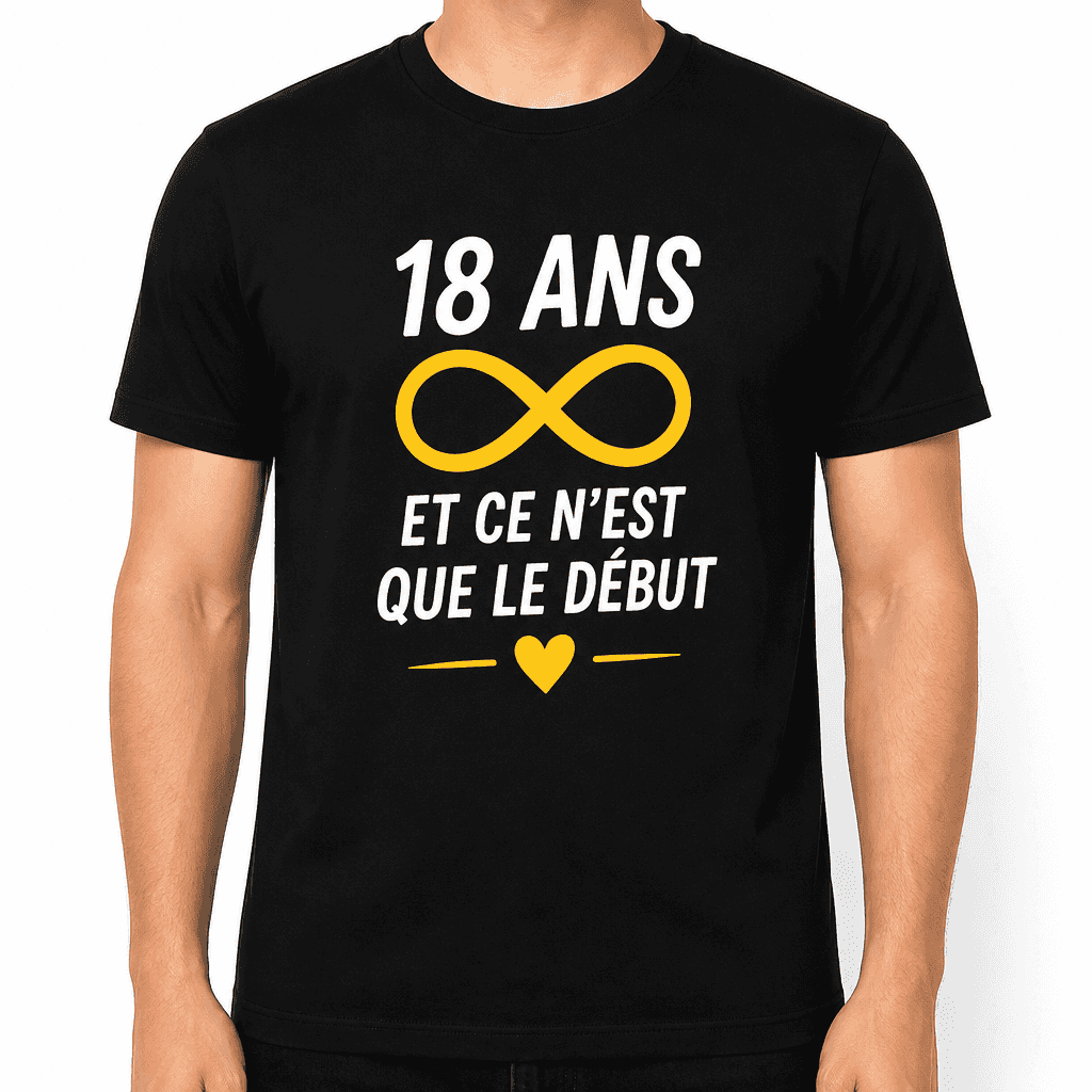 T-shirt 18 ans â 18 ans et ce n'est que le dĂ©but