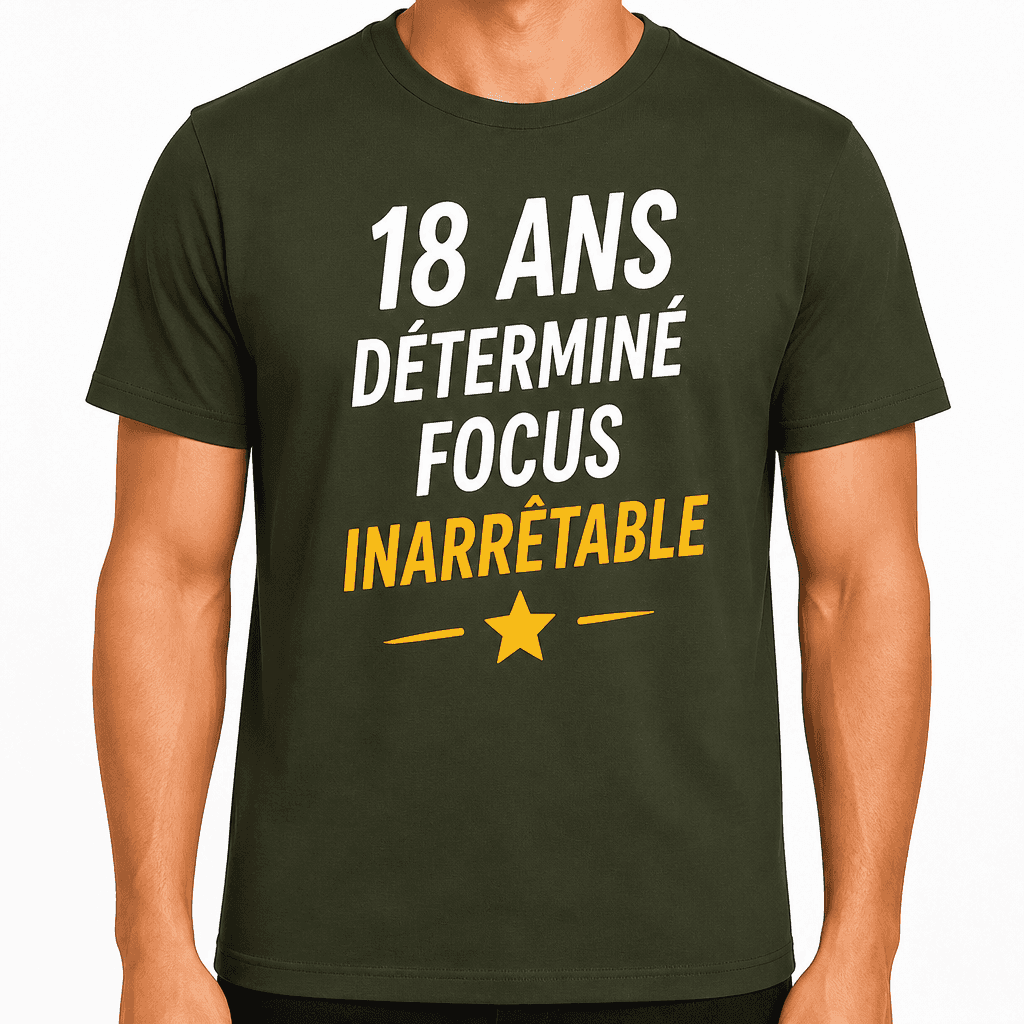 T-shirt 18 ans â 18 ans dĂ©terminĂ© focus inarrĂȘtable