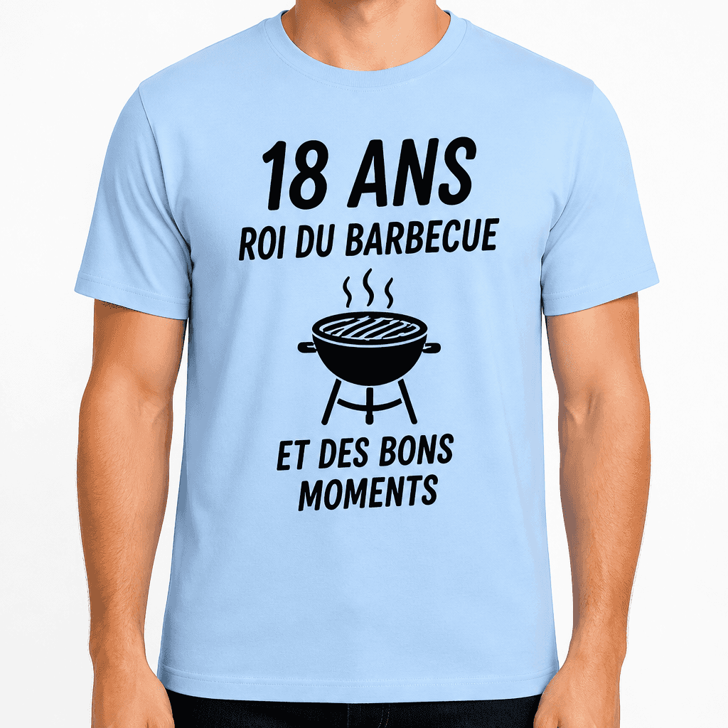 T-shirt 18 ans â 18 ans roi du barbecue et des bons moments