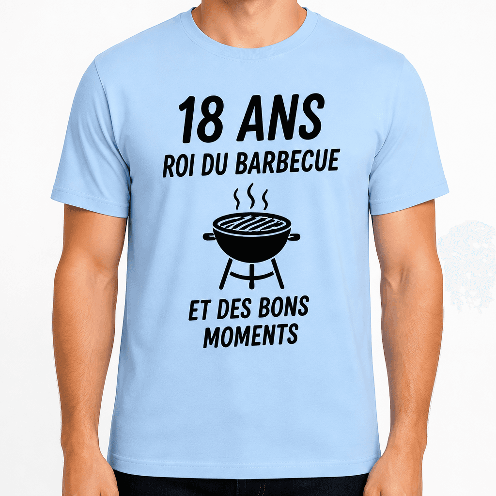 T-shirt 18 ans – 18 ans roi du barbecue et des bons moments