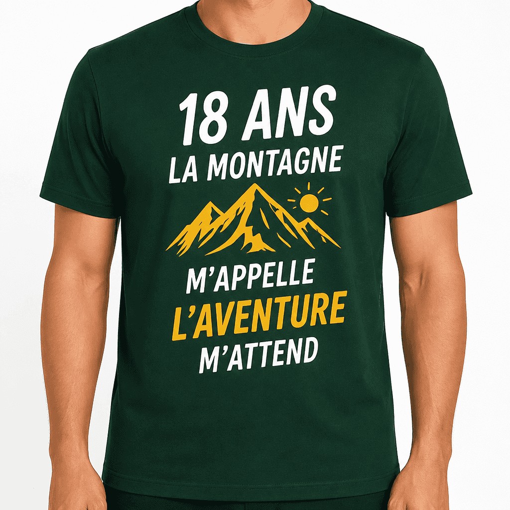 T-shirt 18 ans â 18 ans la montagne mâappelle lâaventure mâattend