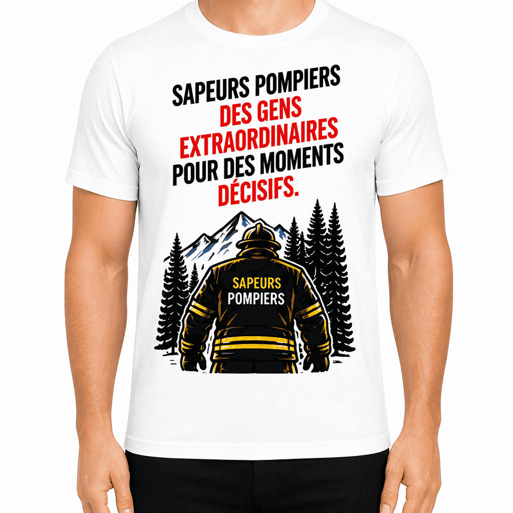 T-shirt pompier – Sapeurs pompiers des gens extraordinaires pour des moments décisifs.