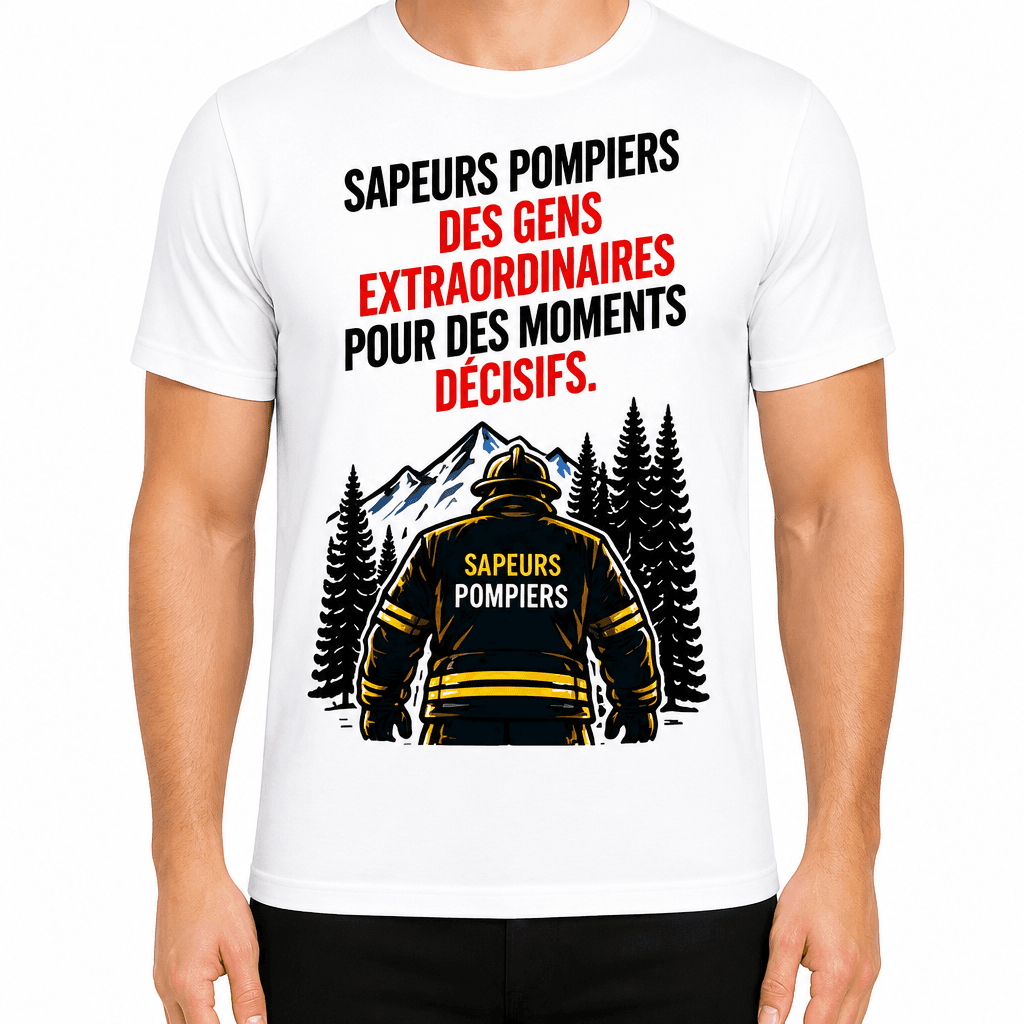 T-shirt pompier – Sapeurs pompiers des gens extraordinaires pour des moments décisifs.