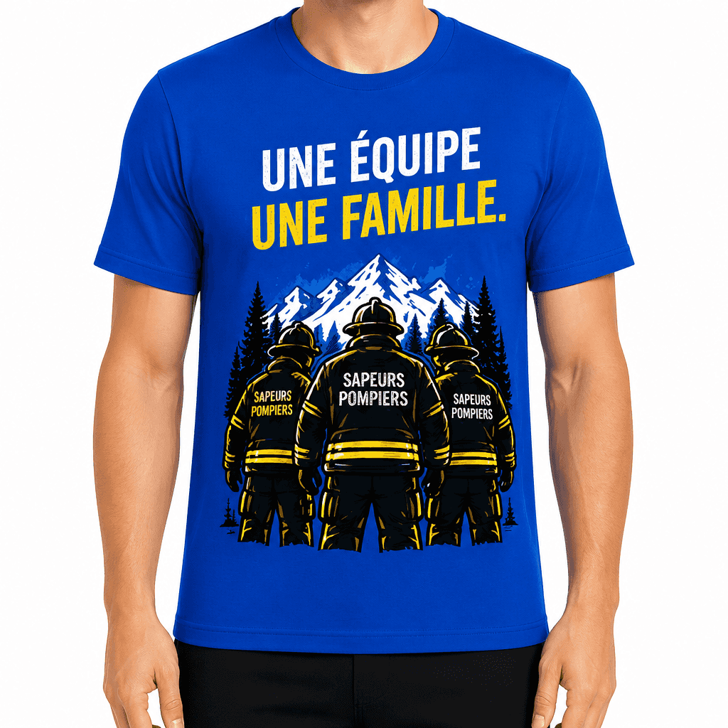 T-shirt pompier – Une équipe une famille.