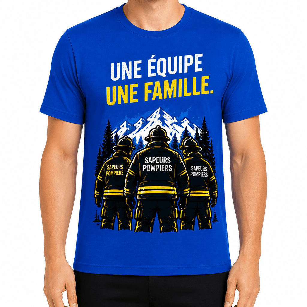 T-shirt pompier – Une équipe une famille.