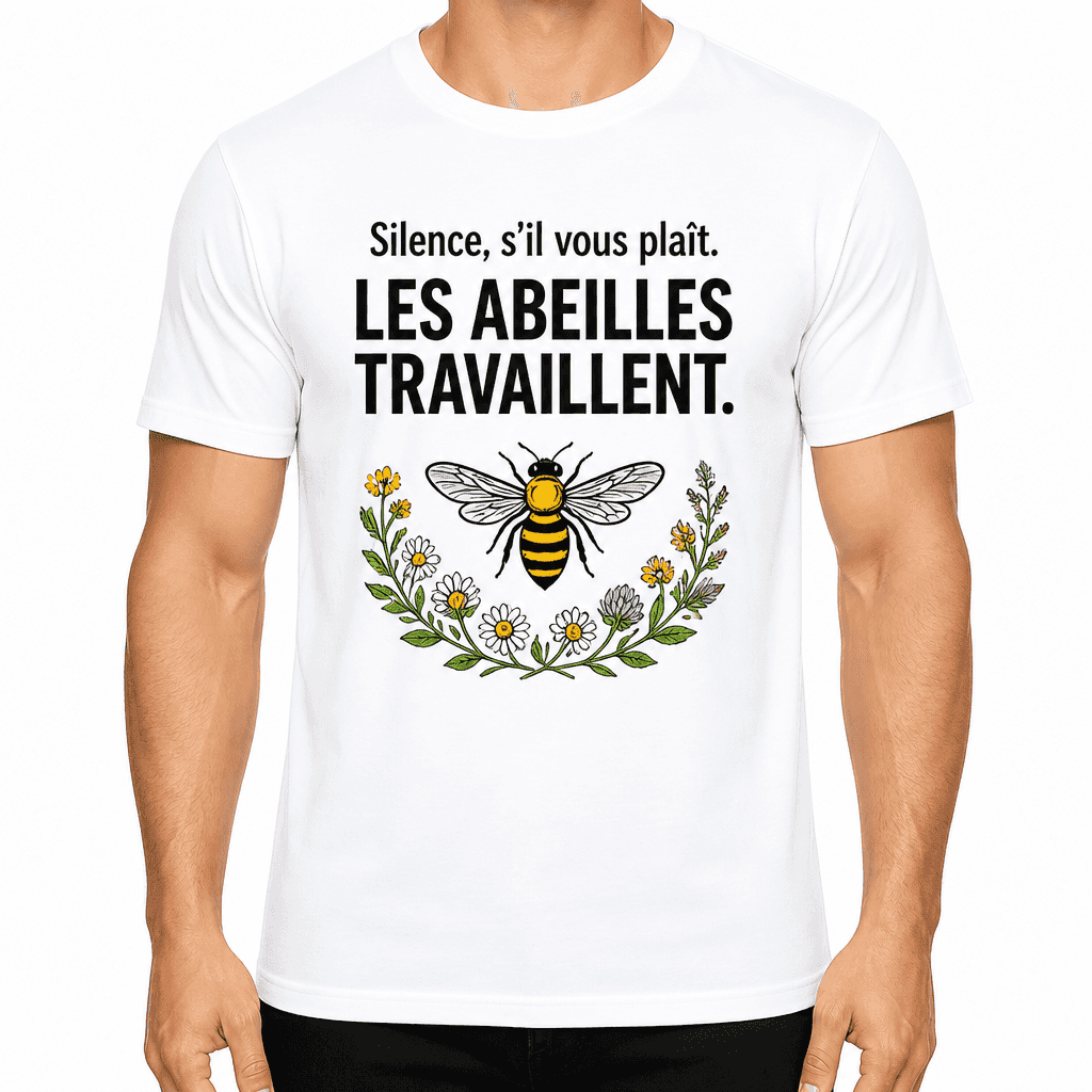 T-shirt apiculteur – Silence, s'il vous plaît. Les abeilles travaillent.