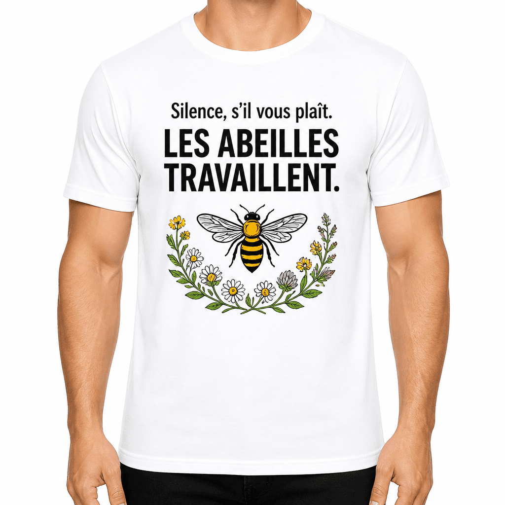T-shirt apiculteur – Silence, s'il vous plaît. Les abeilles travaillent.