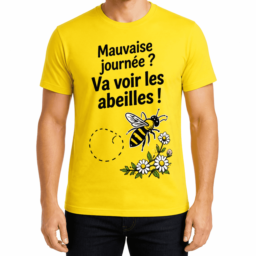 T-shirt apiculteur – Mauvaise journée ? Va voir les abeilles !