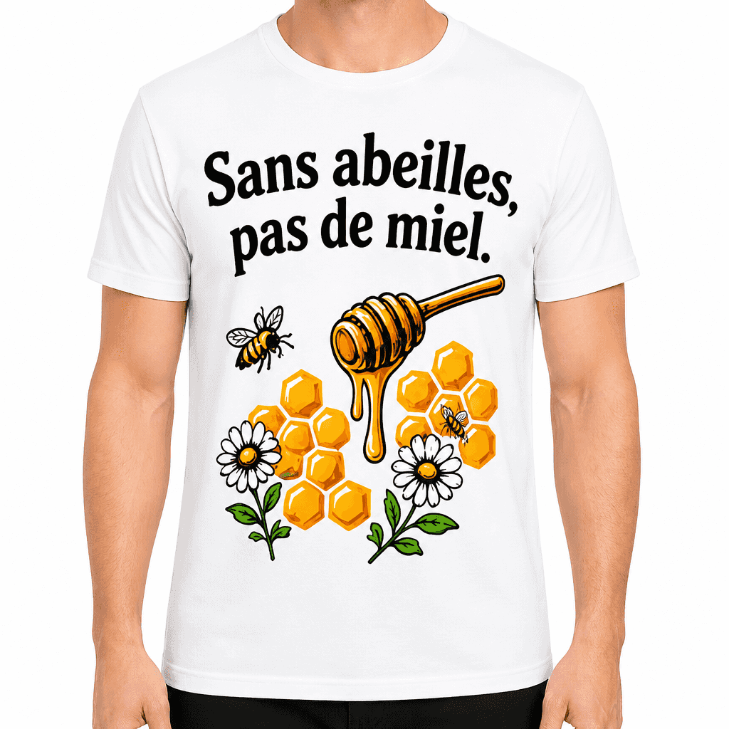 T-shirt apiculteur – Sans abeilles, pas de miel.