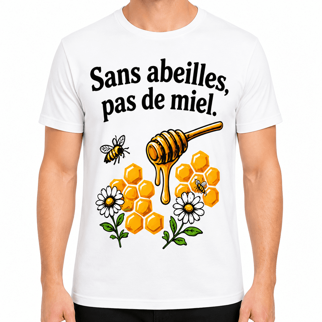 T-shirt apiculteur – Sans abeilles, pas de miel.