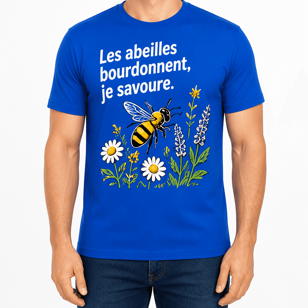 T-shirt apiculteur – Les abeilles bourdonnent, je savoure.