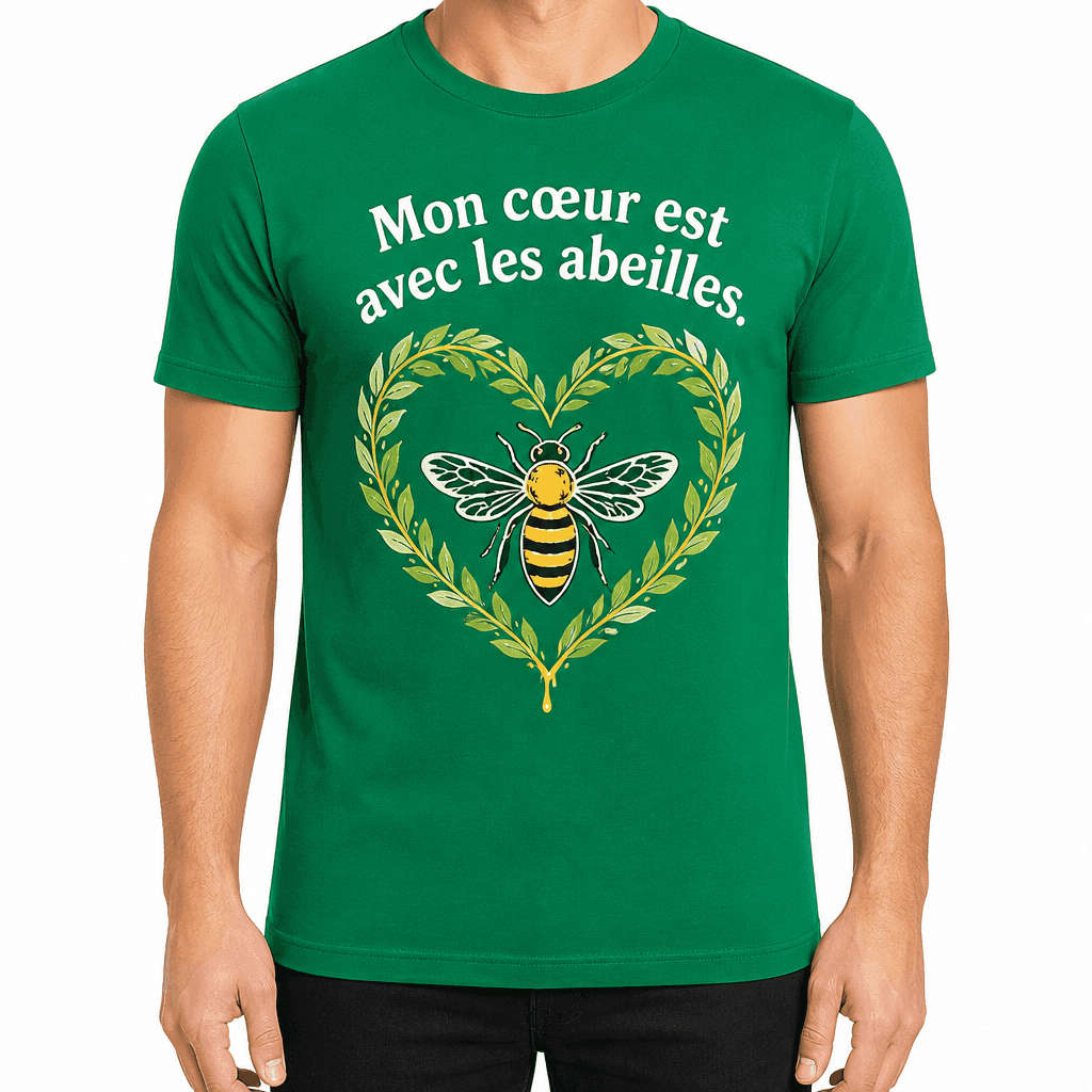T-shirt apiculteur – Mon cœur est avec les abeilles.