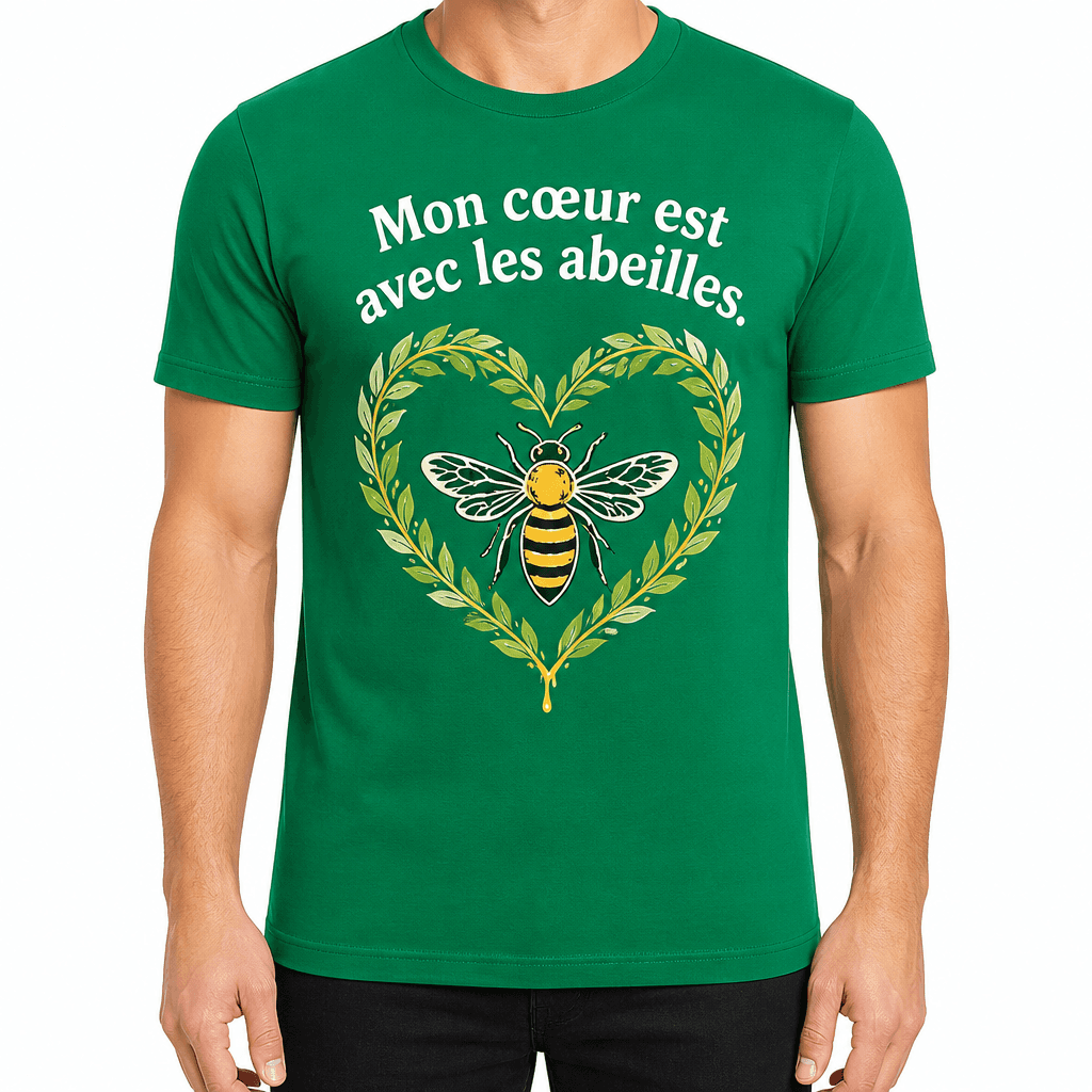 T-shirt apiculteur – Mon cœur est avec les abeilles.