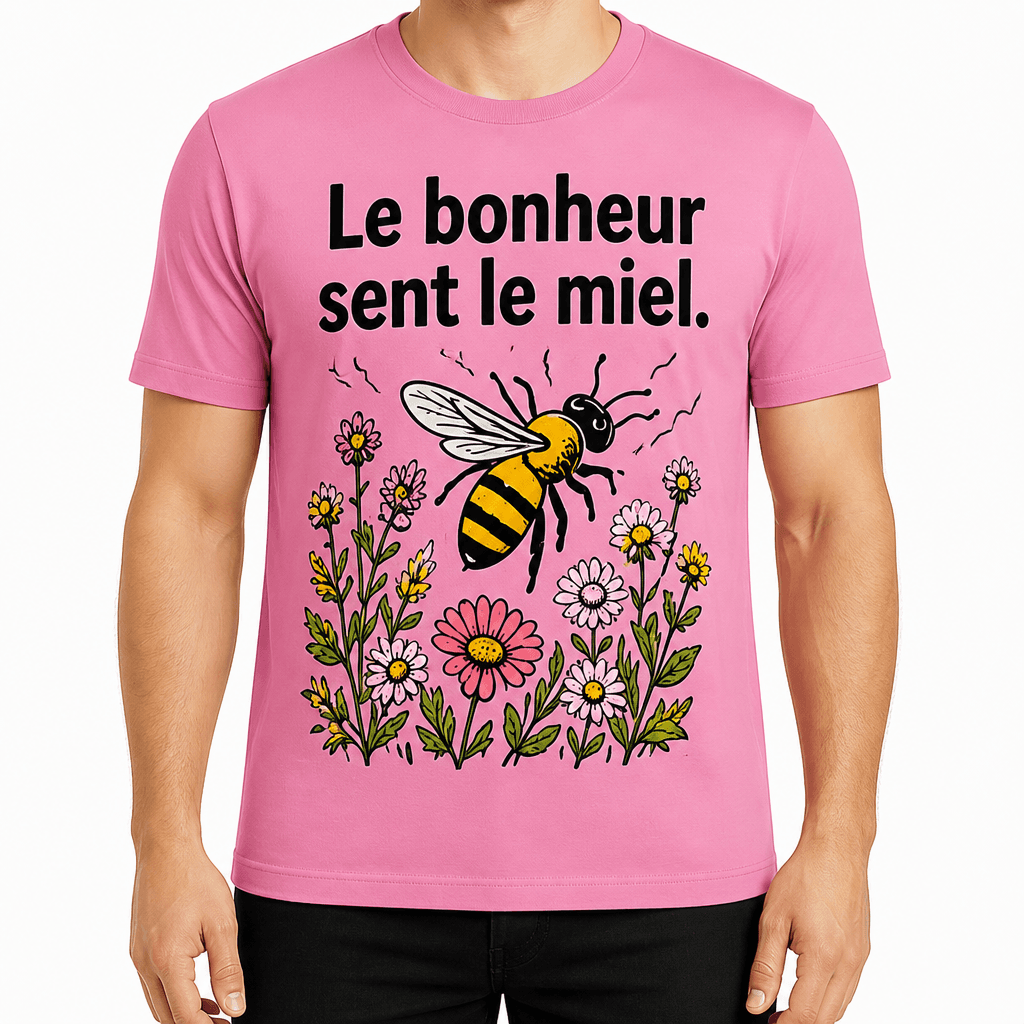 T-shirt apiculteur – Le bonheur sent le miel.