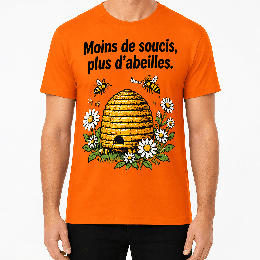 T-shirt apiculteur – Moins de soucis, plus d'abeilles.