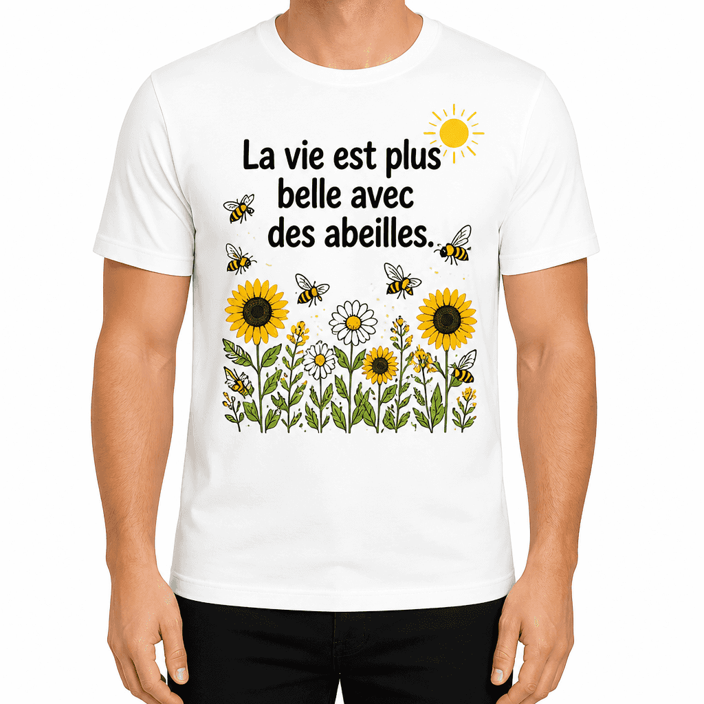 T-shirt apiculteur – La vie est plus belle avec des abeilles.