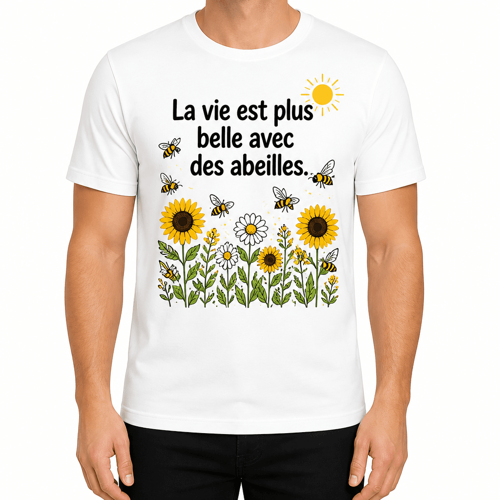T-shirt apiculteur – La vie est plus belle avec des abeilles.
