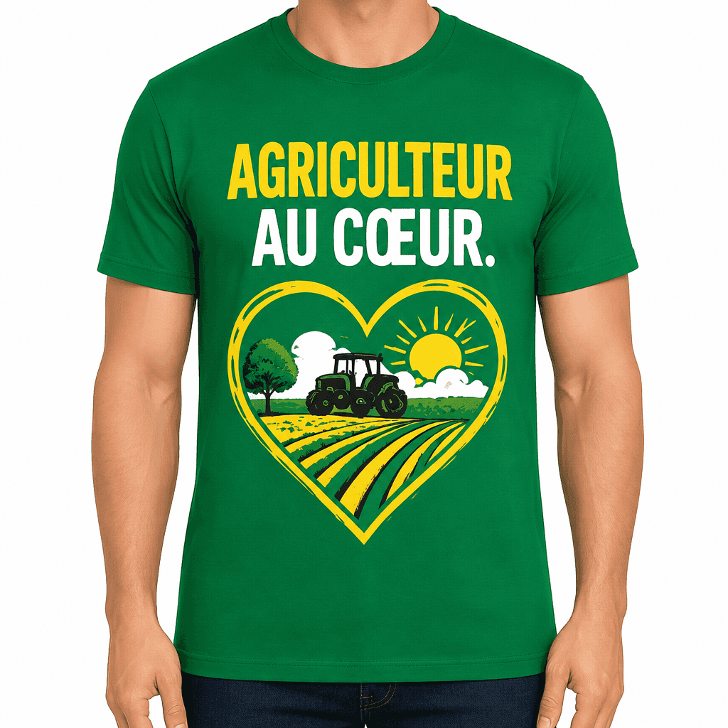 T-shirt agriculteur – AGRICULTEUR AU CŒUR.