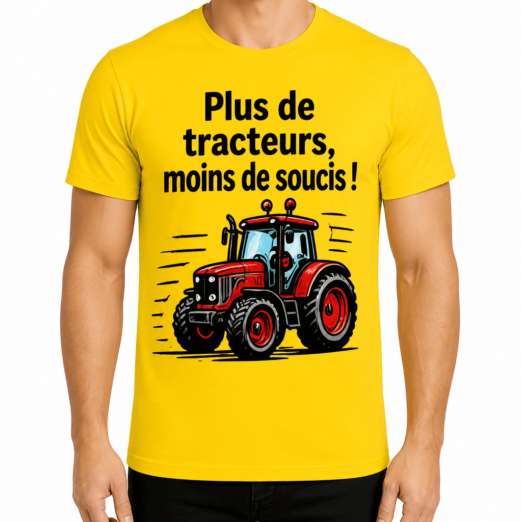 T-shirt agriculteur – Plus de tracteurs, moins de soucis !