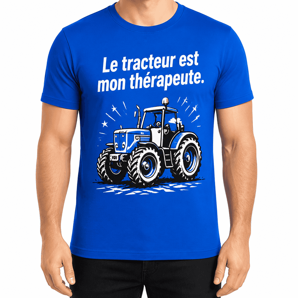 T-shirt agriculteur – Le tracteur est mon thérapeute.