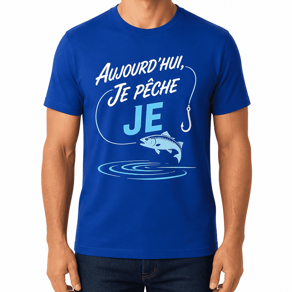 T-shirt de pêcheur – AUJOURD'HUI, JE PÊCHE
