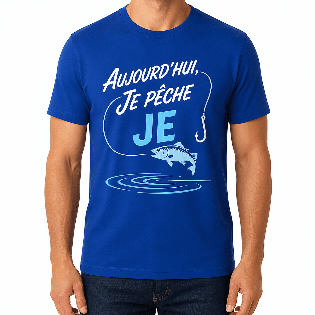T-shirt de pêcheur – AUJOURD'HUI, JE PÊCHE