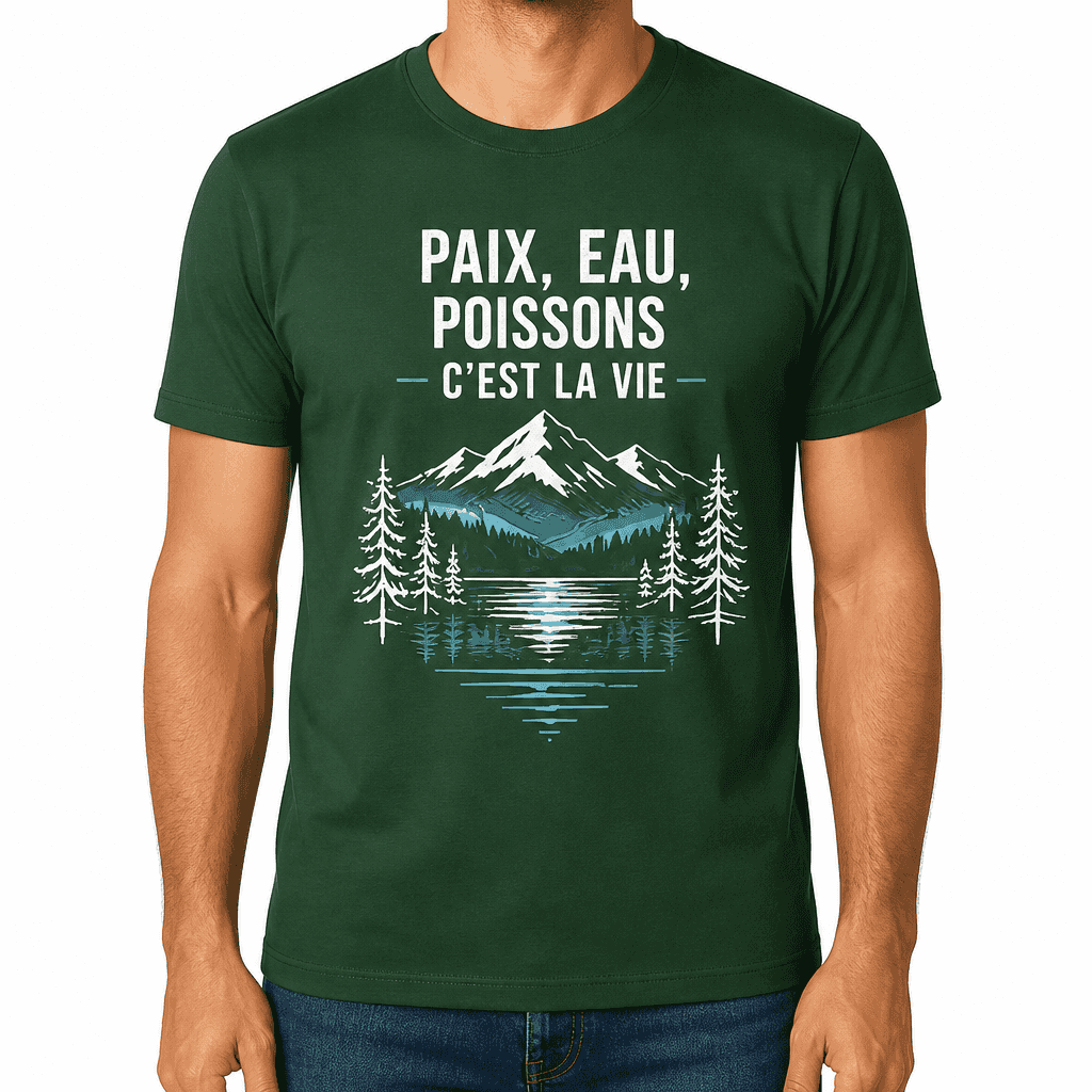 T-shirt de pêcheur – PAIX, EAU, POISSONS — C'EST LA VIE
